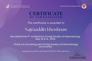 certificate of attendance of 11ISOH